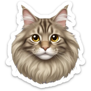 maine coon cat with hair in a circle sticker