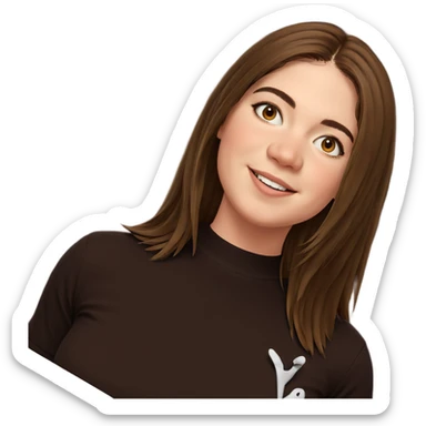 smiling girl with brown hair sticker