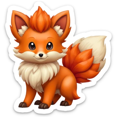 Vulpix Pokemon fox with six tails and orange-red fur sticker