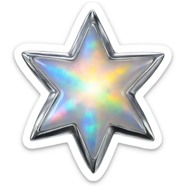 silver star chrome opal sticker