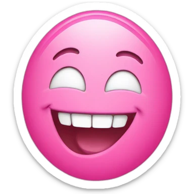 pink laughing oval sticker