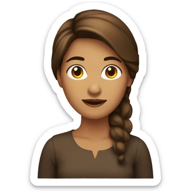 Mujer con pelo marrón  sticker
