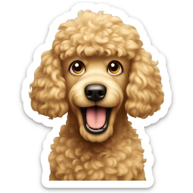 funny angry golden poodle face sticker