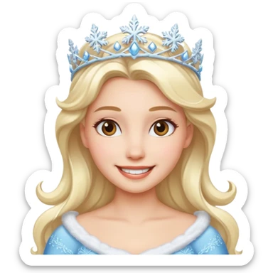 a smiling snow princess sticker