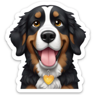 Berner sennen dog with a plushie in his mouth sticker