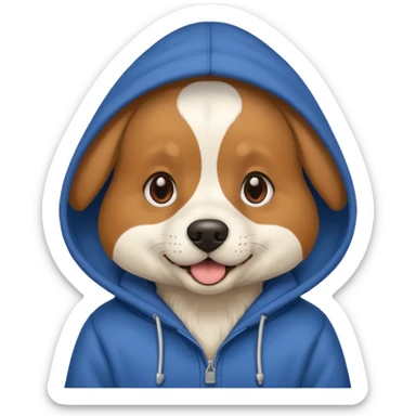Dog wearing hoodie sticker