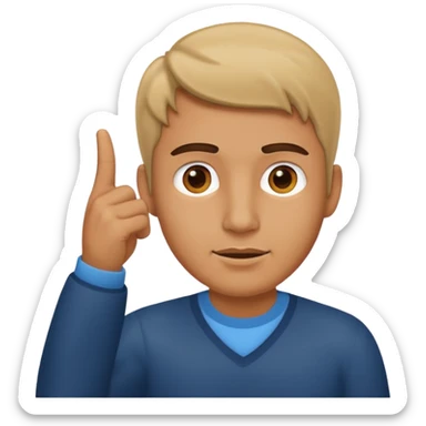 Man pointing at his head  sticker