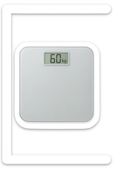 bilancia pesapersone vista dall'alto che pesa 60 kg sticker