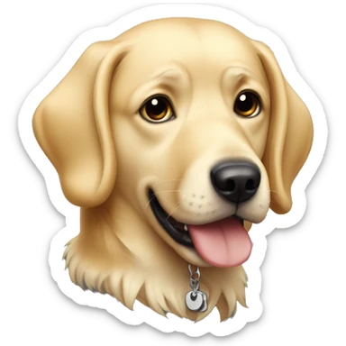 blonde dog with erik nametag sticker