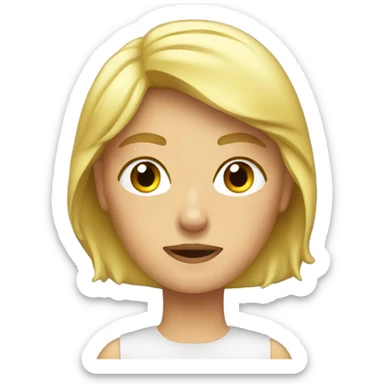 Blond woman sweating sticker