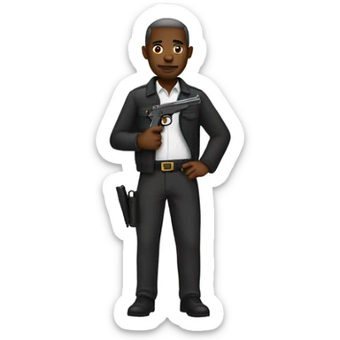 Black guy with gun sticker