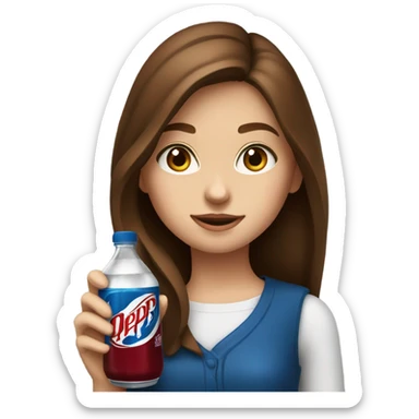 Drinking dr pepper cherry flavoured Brown hair girl blue eyes sticker