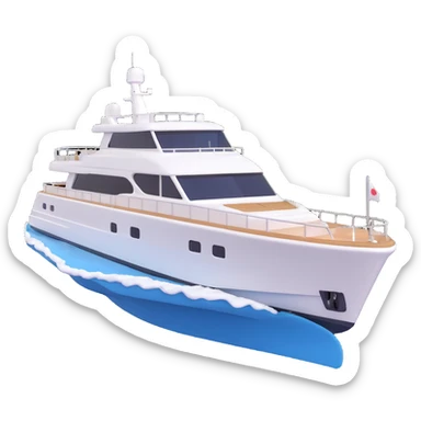 make a 70ft motor yacht facing to the right  sticker