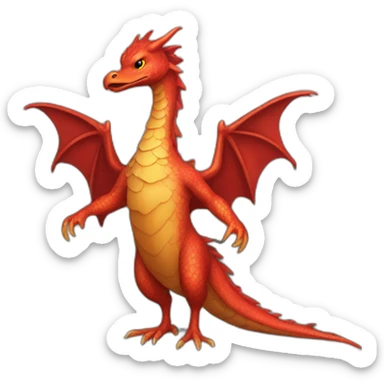 Litle red dragon such as telegram duck sticker