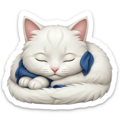 Cute white cat sleeping sticker