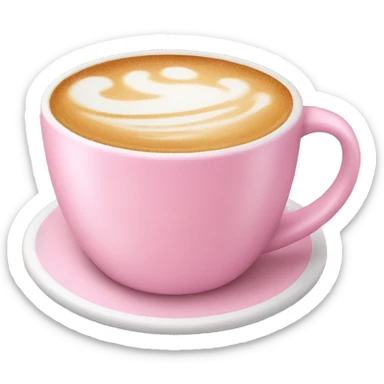 Pink mug with latte  sticker