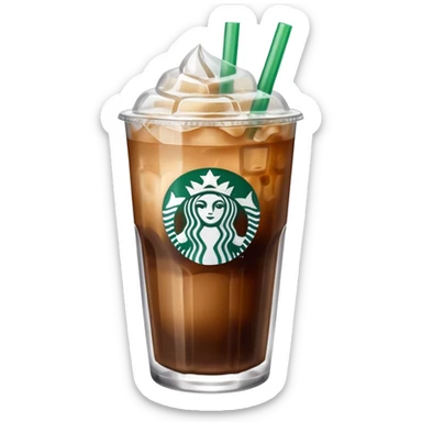 Starbuck ice coffee with ice cubes sticker