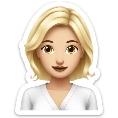 Girl blondes does the procedure in spa salon sticker