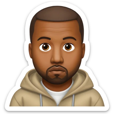 Kanye West in the style of Apple emoji, inspired by the Life of Pablo album cover. sticker