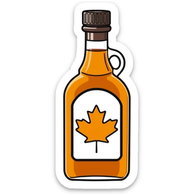 Bottle of Maple Syrup made in quebec  sticker