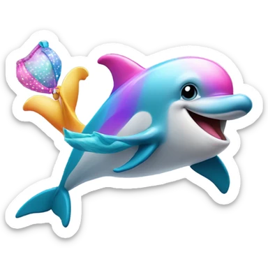 Dolphin with a bra sticker