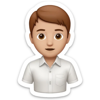 A 3D cartoon white shirt with a brown soil stain in the center, smooth fabric texture, bright lighting, realistic Memoji-style look. sticker