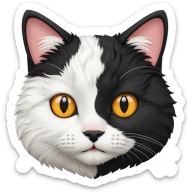 black and white cat head looking sideways from a wall sticker