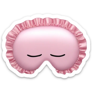 Light pink Frilly satin sleep mask no eyes sticker