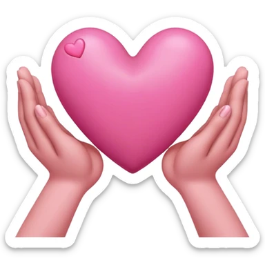 Pink Heart in brown hands sticker