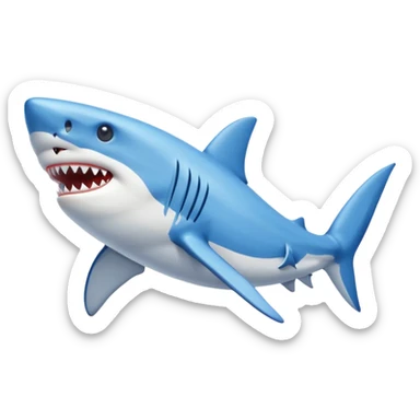A shark with blue Nike shoes ￼￼￼￼ sticker