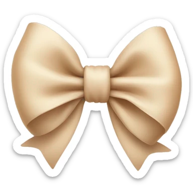 Cute beige bow with hearts  sticker