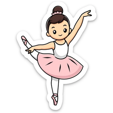 cute ballerina in arabesque position sticker