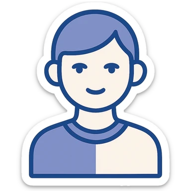 avatar icon, geometric shapes, flat design, modern icon style sticker