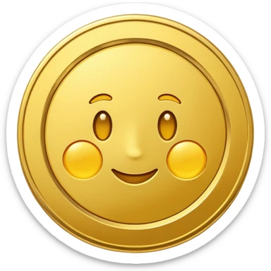 A single coin yellow color sticker