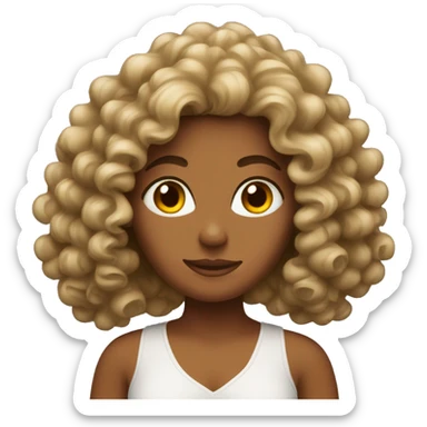 Long Curly haired tanned woman sticker