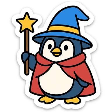 Penguin Wizard sticker