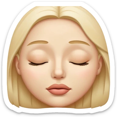 Una carita con los ojos cerrados mordiéndose el labio sticker