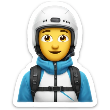 white guy with stubs in skiing gear sticker