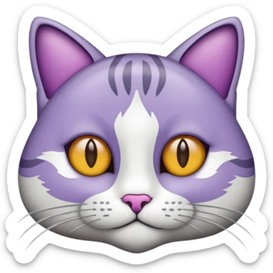 een kat met een paarse staart sticker