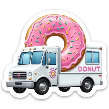 big donut truck with donut decals, frosting decals and sprinkle decals sticker