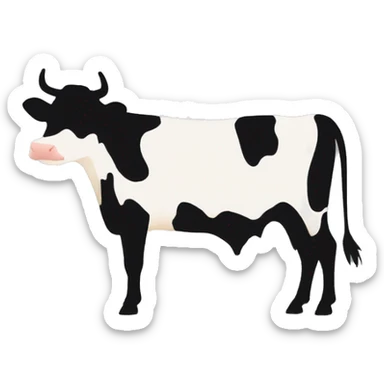 Single Black cow silhouette sticker