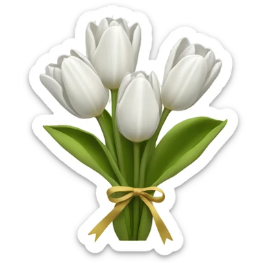 white tulip bouquet  sticker