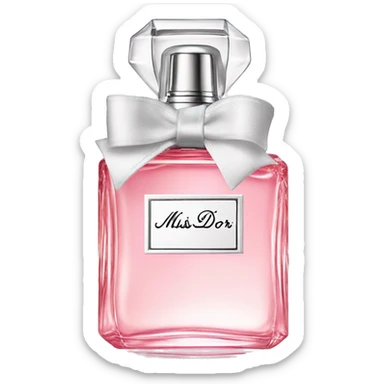 Light pink Miss Dior perfume with bow sticker