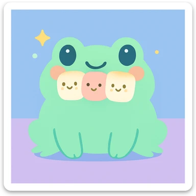 Make the marshmallows roasted, keep the kawaii style with cute and charming features, soft pastel colors, and adorable expressions. sticker