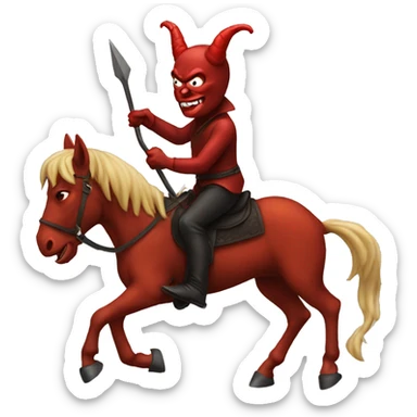 The devil riding a horse sticker