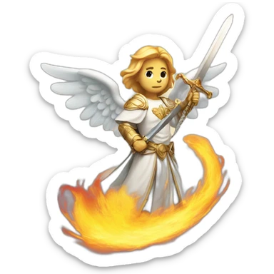 Angel with a flaming sword sticker