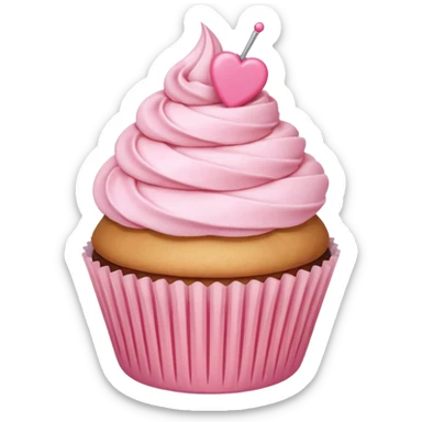 **“Kawaii pembe cupcake, üstünde fiyonk, pastel tonlar, sticker