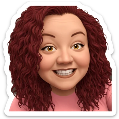 smiling girl with long hair sticker