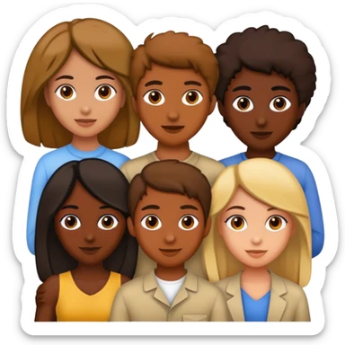 4 bestfriends, 1 south adian girl, 1 Egyptian boy, persian girl, 1 moroccan boy , 1 black boy sticker
