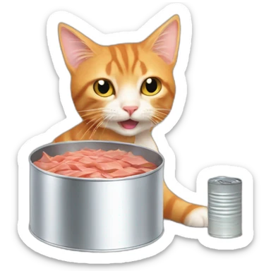 Uma Thurman kill billa ginger cat eating a tin of tuna sticker